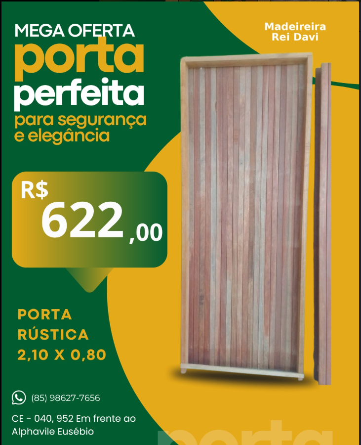 Porta Rústica 2,10 x 0,80